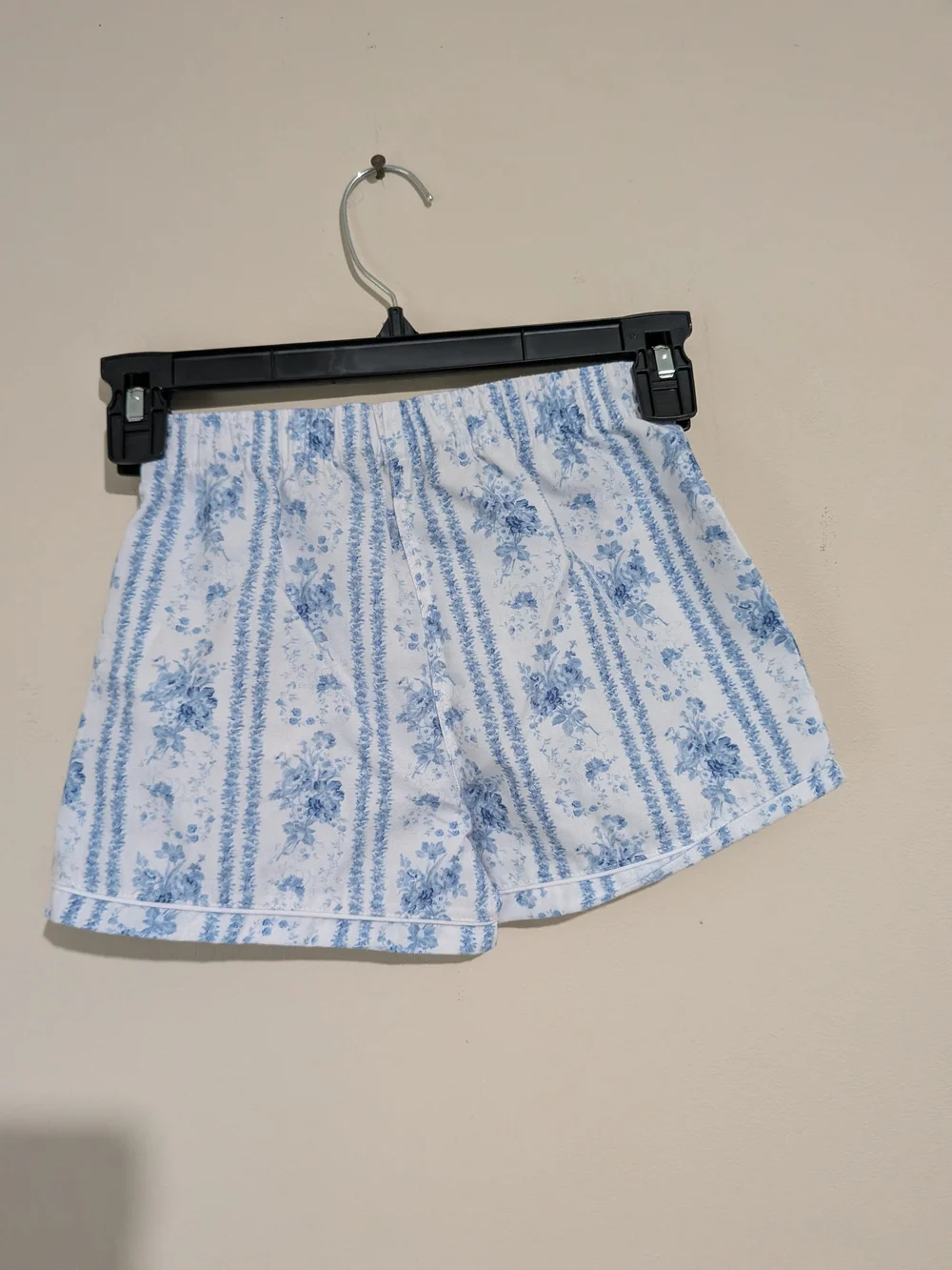 Ralph Lauren Light Blue Floral Stripe Short Pajama Set